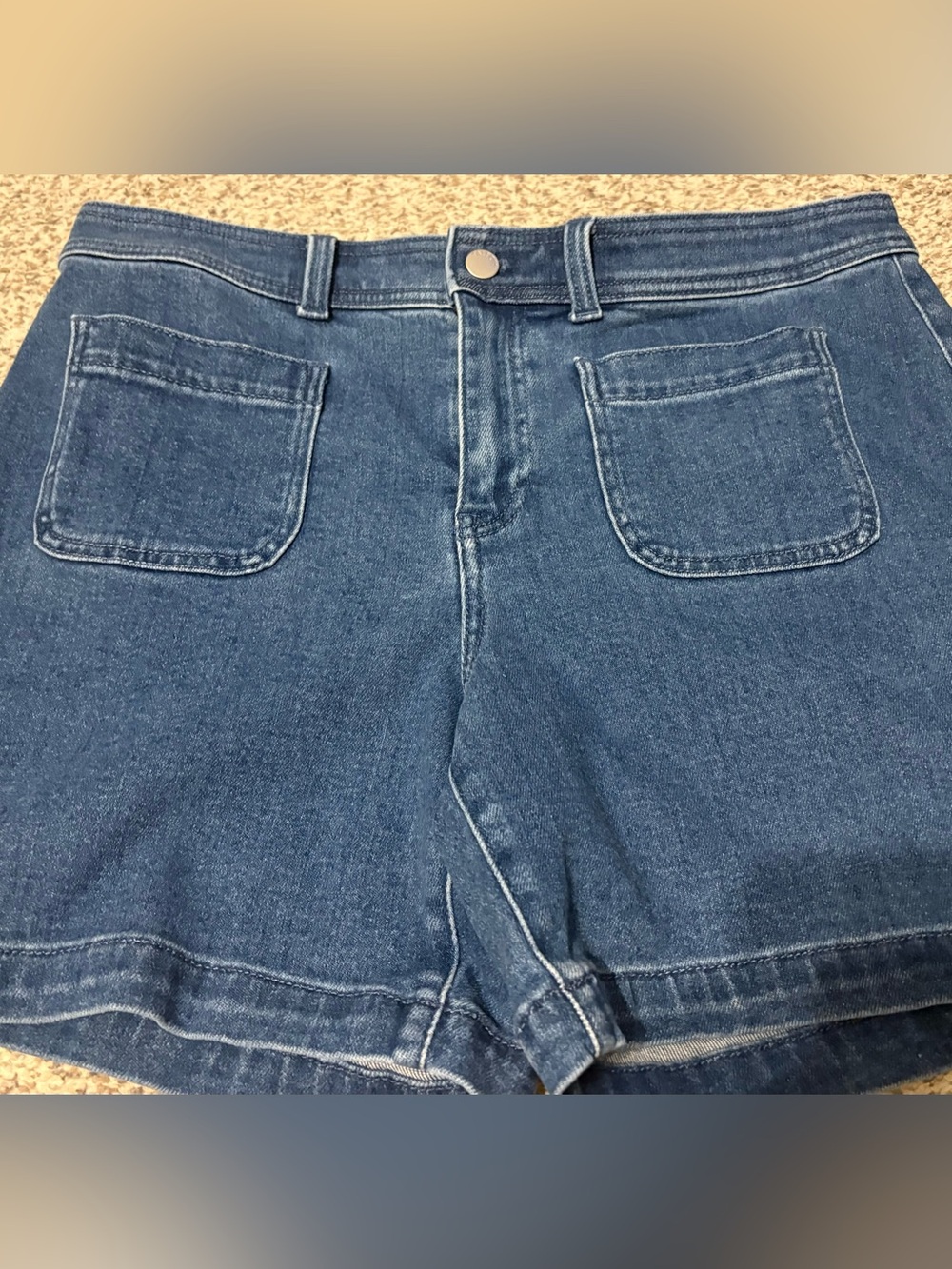 Talbots patch pocket denim shorts.